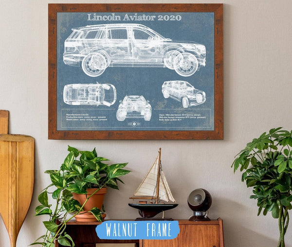 Cutler West Lincoln Aviator 2020 Vintage Blueprint Print