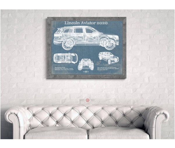 Cutler West Lincoln Aviator 2020 Vintage Blueprint Print