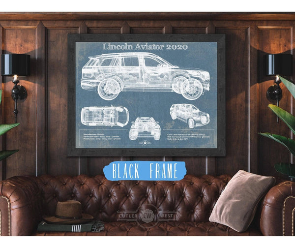 Cutler West Lincoln Aviator 2020 Vintage Blueprint Print