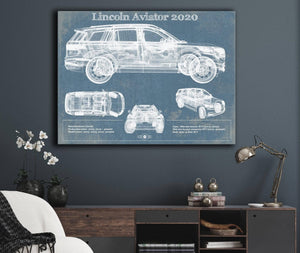 Cutler West Lincoln Aviator 2020 Vintage Blueprint Print