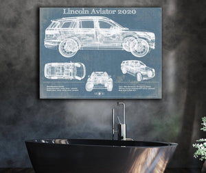 Cutler West Lincoln Aviator 2020 Vintage Blueprint Print