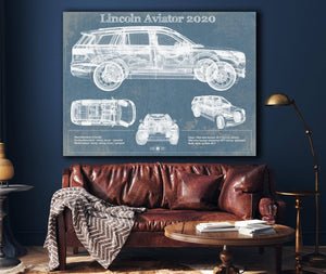Cutler West Lincoln Aviator 2020 Vintage Blueprint Print