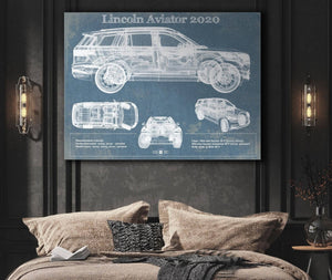 Cutler West Lincoln Aviator 2020 Vintage Blueprint Print
