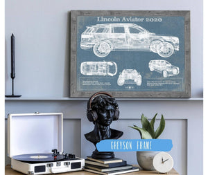 14" x 11" / Greyson Frame Cutler West Lincoln Aviator 2020 Vintage Blueprint Print