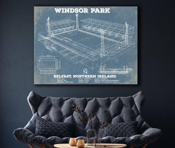 Cutler West Linfield F.C. - Vintage Windsor Park North Ireland Soccer Print