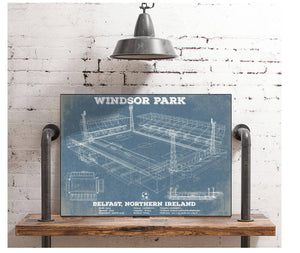 Cutler West Linfield F.C. - Vintage Windsor Park North Ireland Soccer Print