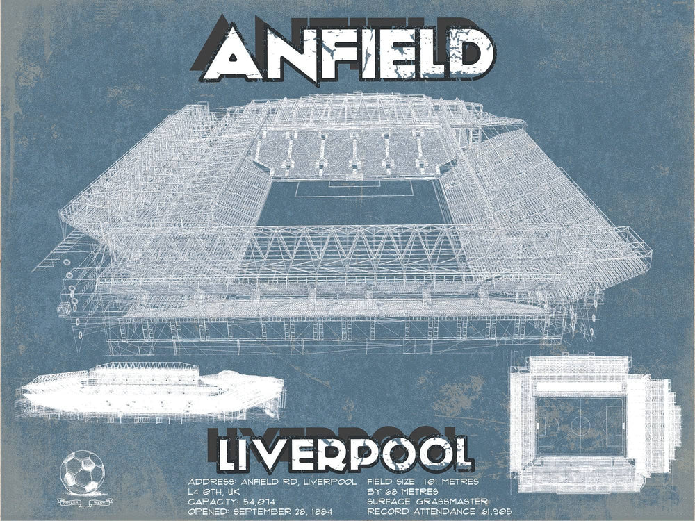 14" x 11" / Stretched Canvas Wrap Cutler West Liverpool F.C - Anfield European Football / Soccer Print