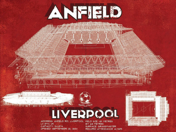 14" x 11" / Unframed Cutler West Liverpool F.C - Anfield European Football / Soccer Team Color Print