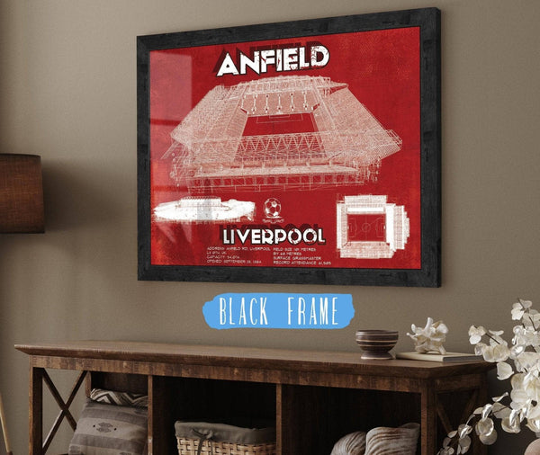 20" x 16" / Black Frame Cutler West Liverpool F.C - Anfield European Football / Soccer Team Color Print