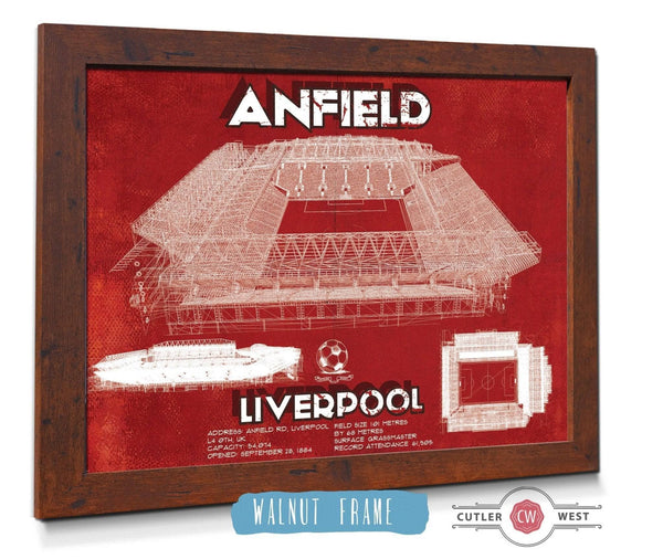 20" x 16" / Walnut Frame Cutler West Liverpool F.C - Anfield European Football / Soccer Team Color Print