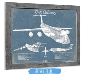 14" x 11" / Greyson Frame Cutler West Lockheed C-5 Galaxy Vintage Aviation Blueprint Military Print