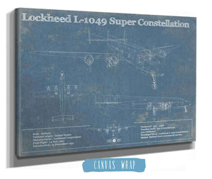 Cutler West Lockheed L-1049 Super Constellation Vintage Blueprint Airplane Print