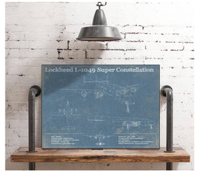 Cutler West Lockheed L-1049 Super Constellation Vintage Blueprint Airplane Print