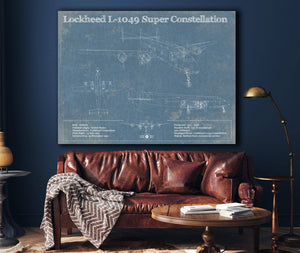 Cutler West Lockheed L-1049 Super Constellation Vintage Blueprint Airplane Print