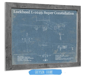 14" x 11" / Greyson Frame Cutler West Lockheed L-1049 Super Constellation Vintage Blueprint Airplane Print