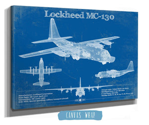 Cutler West Lockheed MC-130 Vintage Aviation Blueprint Military Print