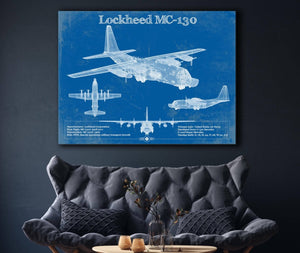 Cutler West Lockheed MC-130 Vintage Aviation Blueprint Military Print