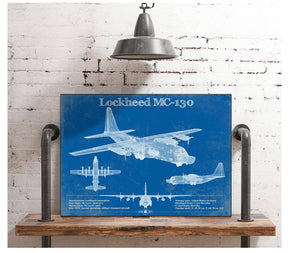 Cutler West Lockheed MC-130 Vintage Aviation Blueprint Military Print