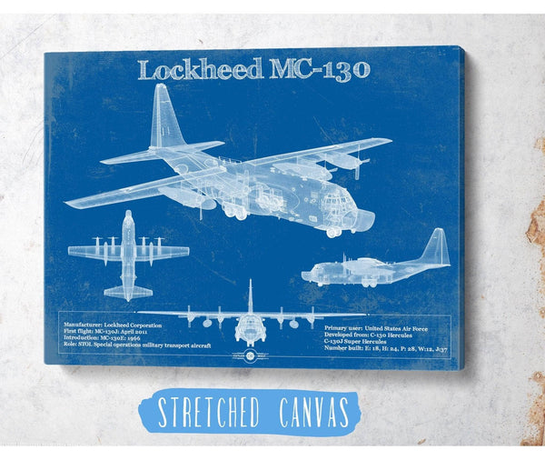 Cutler West Lockheed MC-130 Vintage Aviation Blueprint Military Print