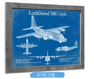 14" x 11" / Greyson Frame Cutler West Lockheed MC-130 Vintage Aviation Blueprint Military Print
