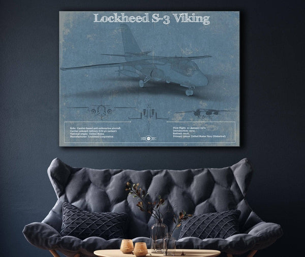 Cutler West Lockheed S-3 Viking Aircraft Patent Blueprint Original Design Wall Art