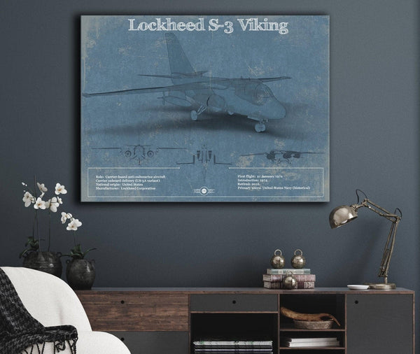 Cutler West Lockheed S-3 Viking Aircraft Patent Blueprint Original Design Wall Art