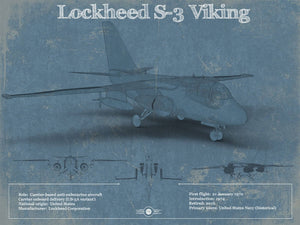 14" x 11" / Unframed Cutler West Lockheed S-3 Viking Aircraft Patent Blueprint Original Design Wall Art