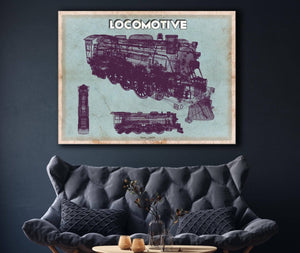 Cutler West Locomotive Vintage Train Print