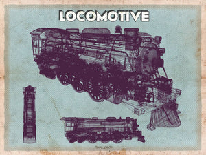 Cutler West Locomotive Vintage Train Print