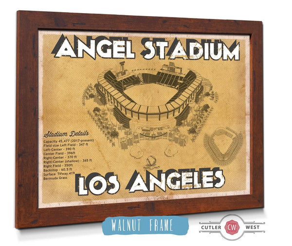 Cutler West Los Angeles Angels - Angel Stadium Vintage Seating Chart Baseball Print