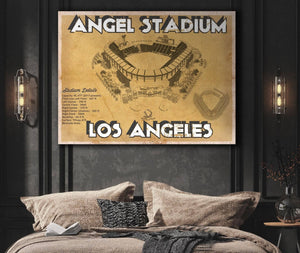 Cutler West Los Angeles Angels - Angel Stadium Vintage Seating Chart Baseball Print