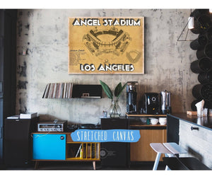 Cutler West Los Angeles Angels - Angel Stadium Vintage Seating Chart Baseball Print