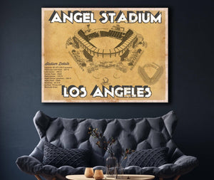 Cutler West Los Angeles Angels - Angel Stadium Vintage Seating Chart Baseball Print
