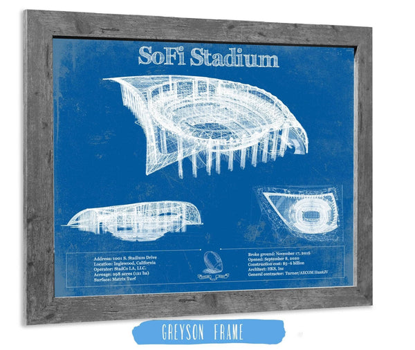 14" x 11" / Greyson Frame Cutler West Los Angeles Chargers - SoFi Stadium Vintage Football Print
