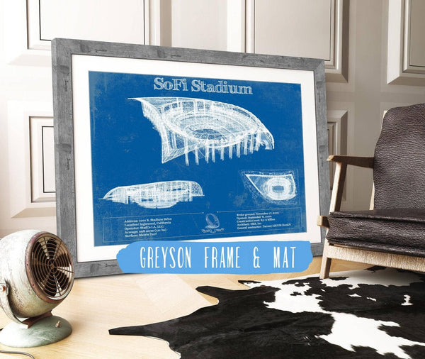 14" x 11" / Greyson Frame & Mat Cutler West Los Angeles Chargers - SoFi Stadium Vintage Football Print