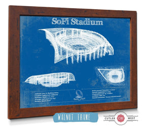 20" x 16" / Walnut Frame Cutler West Los Angeles Chargers - SoFi Stadium Vintage Football Print