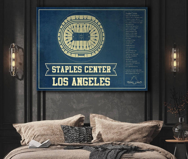 Cutler West Los Angeles Kings - Staples Center (Crypto.com Arena) Vintage Hockey Blueprint NHL Print