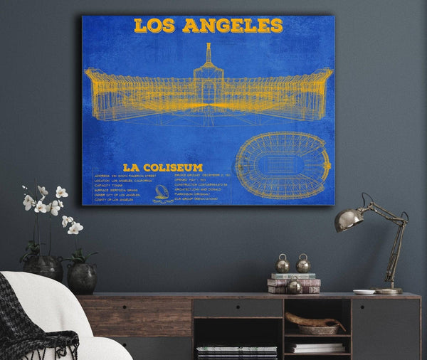 Cutler West Los Angeles Rams LA Coliseum Seating Chart - Vintage Football Print