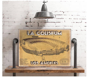 Cutler West Los Angeles Rams LA Coliseum Seating Chart - Vintage Football Print