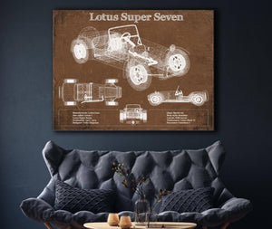 Cutler West Lotus Super Seven Blueprint Vintage Auto Print