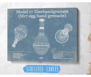 Cutler West M 17 Grenade Blueprint Vintage Gun Print