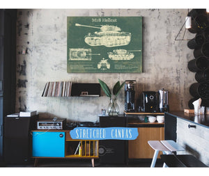 Cutler West M18 Hellcat Army Color Vintage Blueprint Print