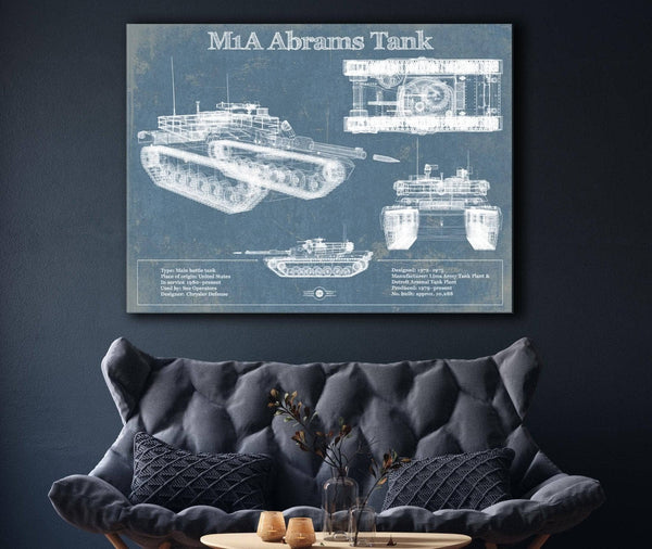 Cutler West M1A Abrams Tank Vintage Blueprint Print