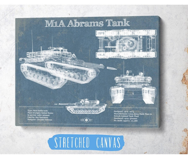Cutler West M1A Abrams Tank Vintage Blueprint Print