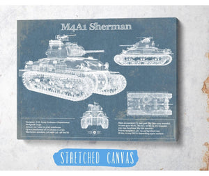 Cutler West M4A1 Sherman Tank Vintage Blueprint Print