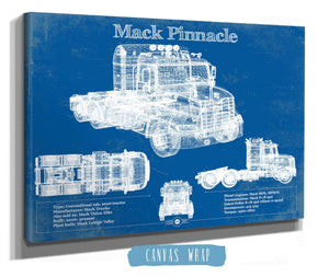 Cutler West Mack Pinnacle Blueprint Vintage Truck Print