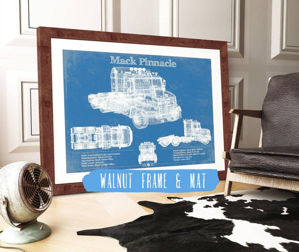 Cutler West Mack Pinnacle Blueprint Vintage Truck Print