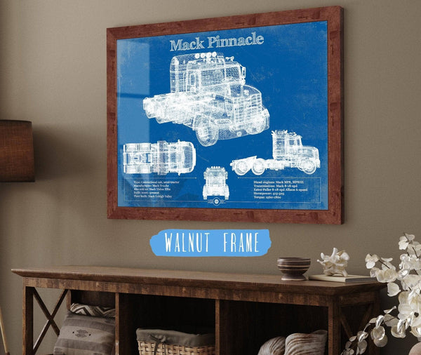 Cutler West Mack Pinnacle Blueprint Vintage Truck Print