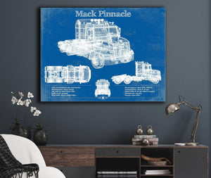 Cutler West Mack Pinnacle Blueprint Vintage Truck Print