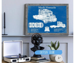 Cutler West Mack Pinnacle Blueprint Vintage Truck Print